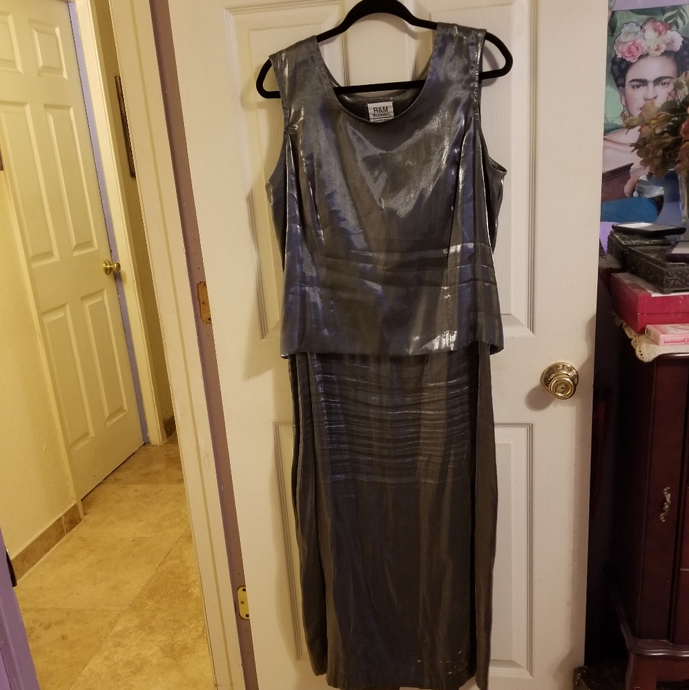 Vintage Metallic Dress Size 16 by R&M Richard's Plus size